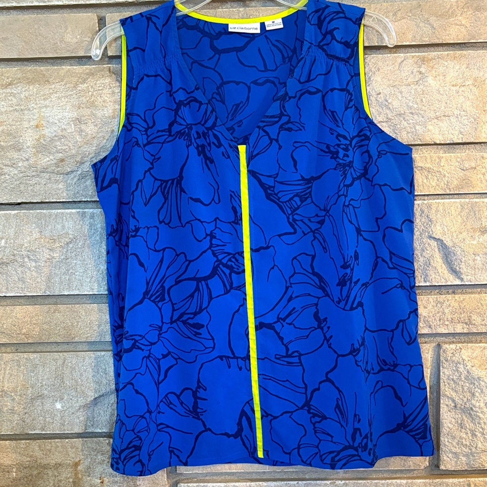 Liz Claiborne Blue Floral Tank Top